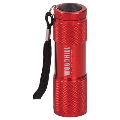 3 3/8" Red 9-LED Laserable Flashlight with Strap