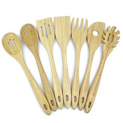 6 Pcs Bamboo Cooking Utensils Set with Holder