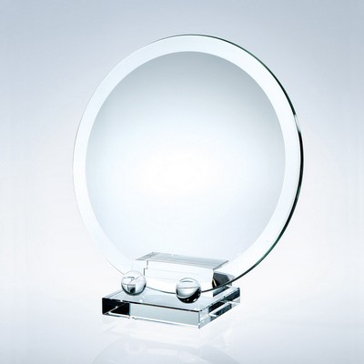 Beveled Round Plate W/ Crystal Base