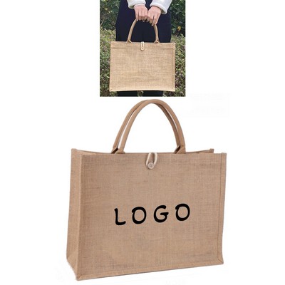 Eco Friendly Jute Tote Grocery Shopping Bag