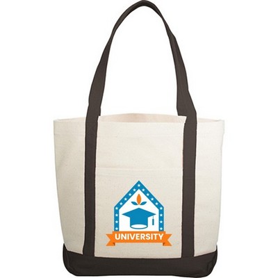 Full Sublimation 10 Oz Poly Canvas Tote Bag - 12.25"W X 14.75"H X 5"G; Handle Length: 24" Full Subl