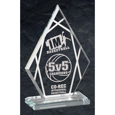 Argentina Clear Glass With Mirror Accents, Award Trophy, x7