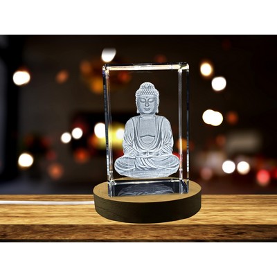 3D Crystal Buddha Statue with LED Light