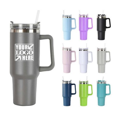 40 Oz. Double Wall Straw Tumbler with Handle