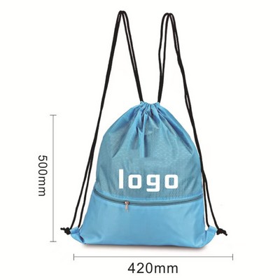 Custom drawstring shoulder sports folding backpack