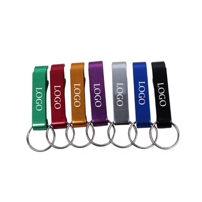 Metal Matte Color Bottle Opener w/Key Chain