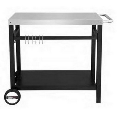 Keg Products Working Table w/Trash Bag Holder & Silver Table Top