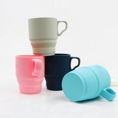 Folding Water Cup Silicone Mug with Lid Home Office Water Cup