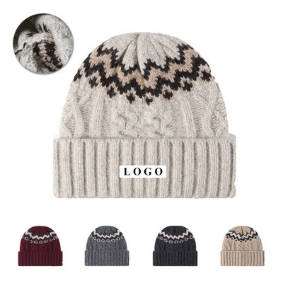 Striped Patterned knitted Beanie Hat