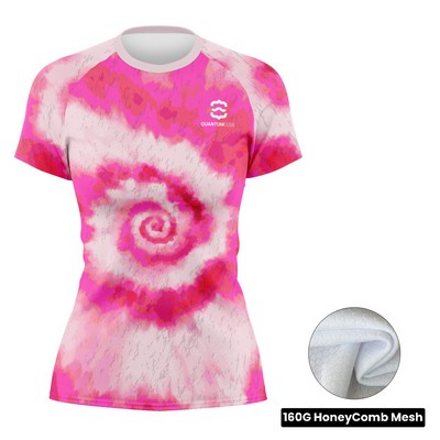 Women's Full Sublimation Short Sleeve T-Shirt - 160G Performance Grade Honeycomb Mesh