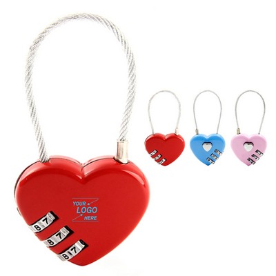 Heart-Shaped 3D Metal Padlock for Lovers