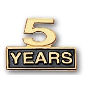 "Five Years " Stock Cutout Pin