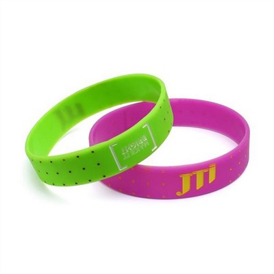 Debossed with Colored Letter Silicone Bracelet