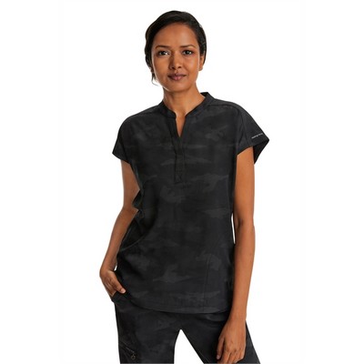 Healing Hands® Women's Journey Mandarin Collar Camo Scrub Top