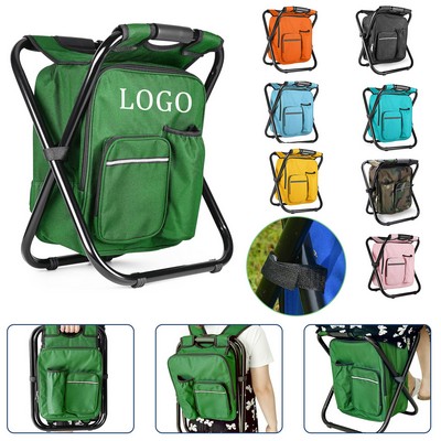 Portable Light Stool Backpack Folding Fishing Cooler Stool