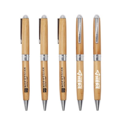 Eco-Friendly Bamboo Retractable Ballpoint Pen