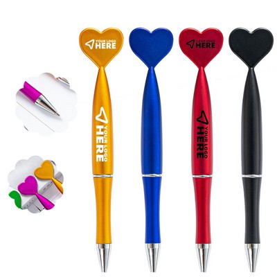 1.0 Mm Heart Shaped Twist Ballpoint Pen w/Black Ink