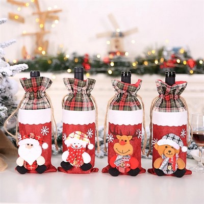 Xmas Wine Bottle Cover Decor Christmas Gift Ornaments