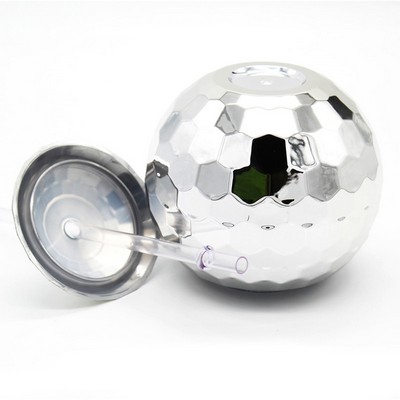 Disco ball cup w/ lid and straw