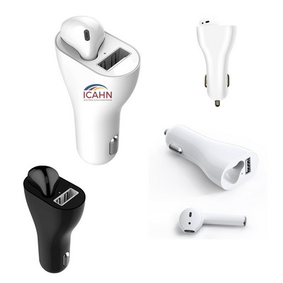 Car Charger with Wireless Earphone