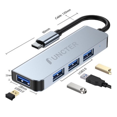 USB C Hub 4 In 1 USB Adapter Compatible with Laptop PC