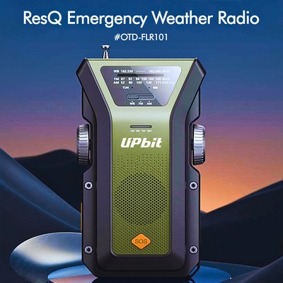 ResQ Emergency Weather Radio with Hand Crank, Solar, and 4000mAh Portable Phone Charger