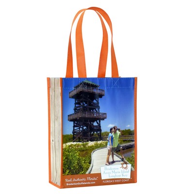 Custom Full-Color Laminated Non-Woven Promotional Tote Bag 9"x12"x4.5"