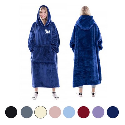 Oversized Microfiber & Sherpa Wearable Blanket