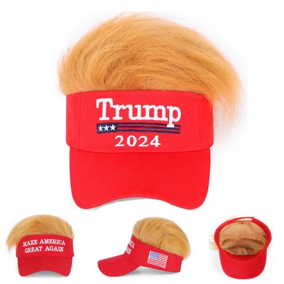 Trump USA 2024 Cotton Hat with Hair