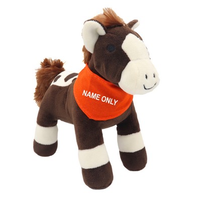 Brown Spotted Standing Horse Plush Toy