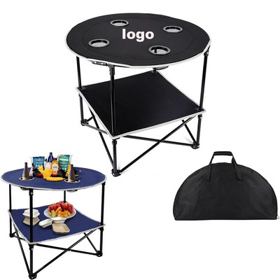 Double Layer Outdoor Foldable Camping Picnic Table