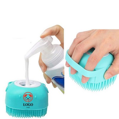 Pet Bath Silicone Brush With Soap And Shampoo Dispenser