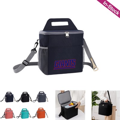 Insulated Lunch Bag Cooler Tote Bag with Beer Bottle Opener and Adjustable Shoulder Strap