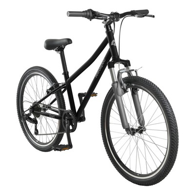 Retrospec Dart 24" Youth Matte Black Hybrid Bike - Ages 8-11 Years