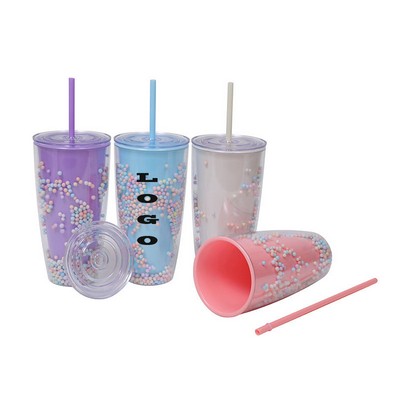 Macaron Color Straw Water Tumbler