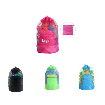 Foldable Mesh Beach Toys Storage Bag