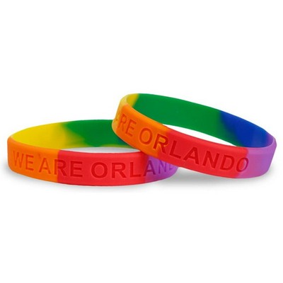 Debossed Rainbow Silicone Wristband