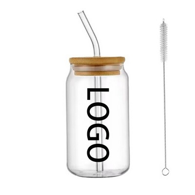 16 Oz Glass Cups With Lids And Straws