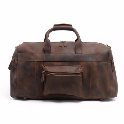 The Asta Weekender Handcrafted Leather Duffle Bag (23"x10"x7")