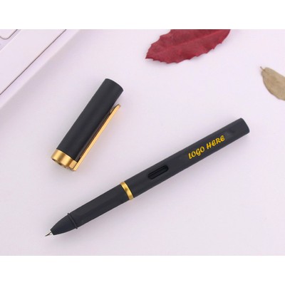 0.5Mm Fine Point Black Ink Pens Quick Dry Ink Gel Pens With Gold Cap