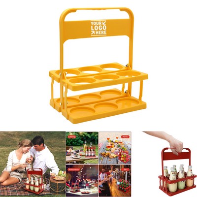 6-Pack Beer Bottle Plastic Folding Basket