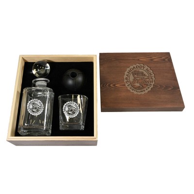 10oz LOWBALL GLASS AND WHISKEY DECANTER SET