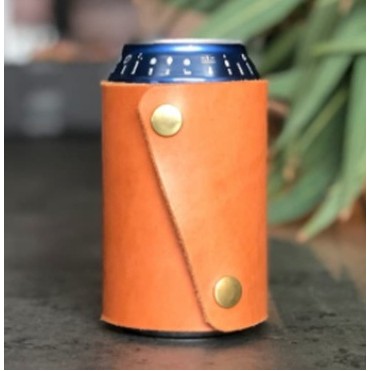 PU leather pocket can holders