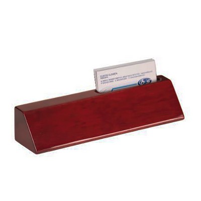 Rosewood Piano Finish Desk Wedge with Business Card Holder, 8-1/2"L