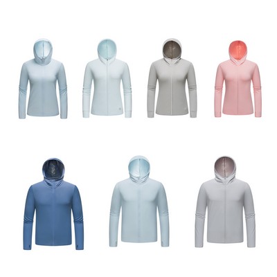 UPF 50+ Long Sleeve Sun Protection Zip Up Hoodie