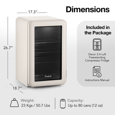 Cooluli® Décor 2.4 cu ft Beverage Cooler