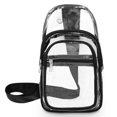 Clear Sling Backpack with Zippered Compartments