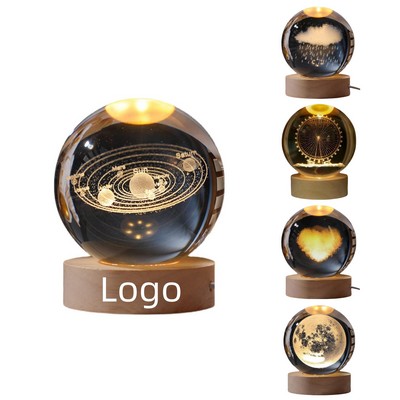 3D Pattern Crystal Ball Night Light