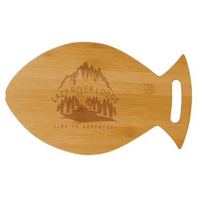 14" x 8 1/2" Bamboo Fish Shaped Cutting Board