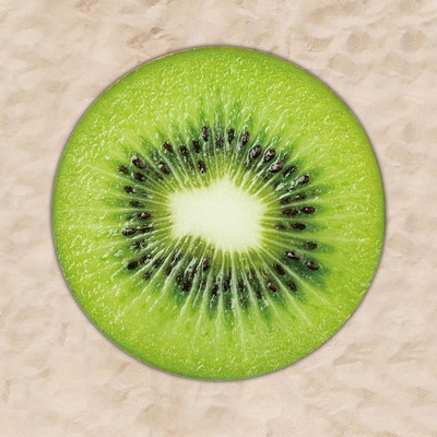 63 x 63 inch Kiwi Fruit Shaped Soft Oversized Quick Dry Microfiber Beach Towels - Two Side Printing